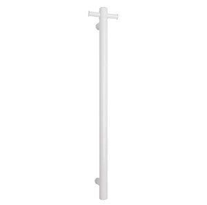 THERMOGROUP STRAIGHT ROUND VERTICAL SINGLE HEATED TOWEL RAIL 900MM SATIN WHITE