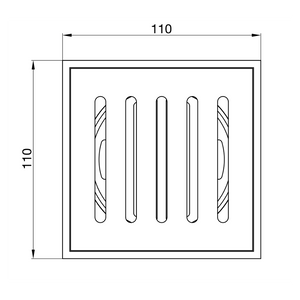 LINSOL EZYFLOW DN89 VERTICAL PRESSED SQUARE WASTE - Technical Drawing