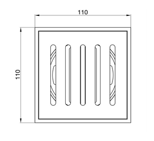 LINSOL EZYFLOW DN89 VERTICAL PRESSED SQUARE WASTE - Technical Drawing