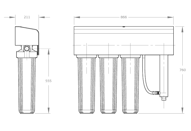 PURETEC HYBRID-G13 TRIPLE FILTER UV SYSTEM 120 LPM