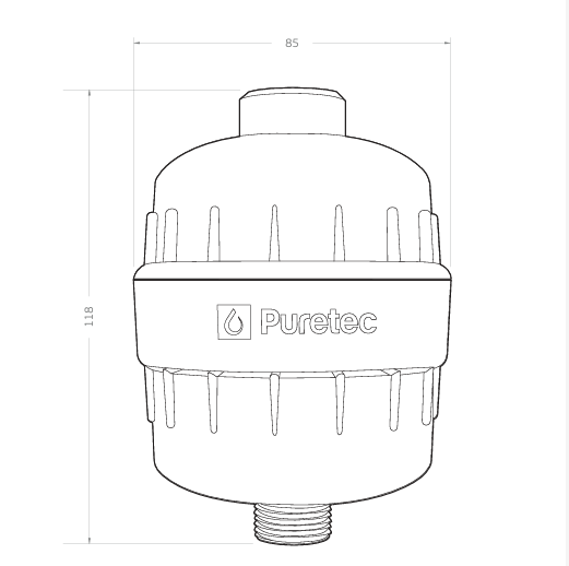 PURETEC DOUBLE LIFE SHOWER FILTER 118MM CHROME