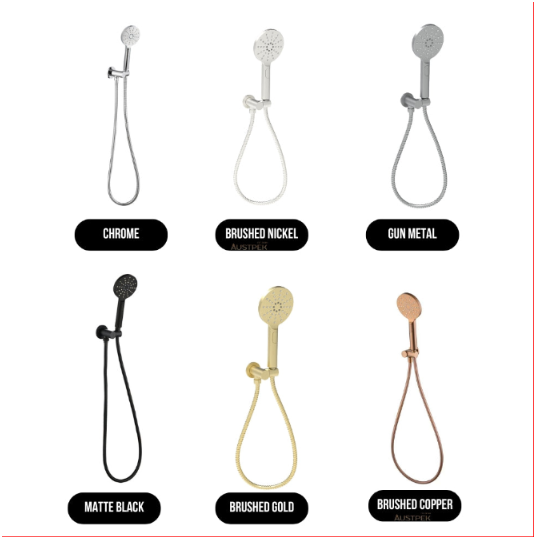 IKON CORA ROUND HAND SHOWER ON WALL OUTLET BRACKET CHROME