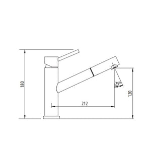 OLIVERI ESSENTE 316 SWIVEL MIXER 180MM STAINLESS STEEL