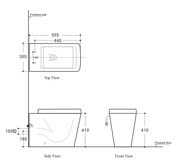 BEL BAGNO ARDENTE-R SERIES WALL FACED PAN GLOSS WHITE