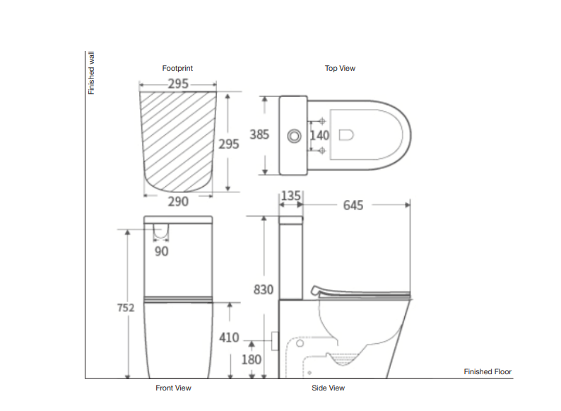 BELBAGNO FLAY-R RIMLESS BACK TO WALL TOILET SUITE GLOSS WHITE