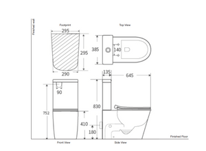 BELBAGNO FLAY-R RIMLESS BACK TO WALL TOILET SUITE GLOSS WHITE
