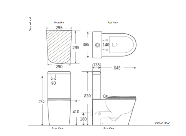 BEL BAGNO FLAY-R RIMLESS BACK TO WALL TOILET SUITE GLOSS WHITE