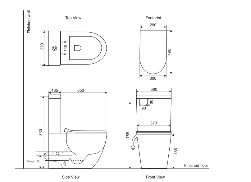BELBAGNO ALEXANDER-R RIMLESS BACK TO WALL TOILET SUITE GLOSS WHITE