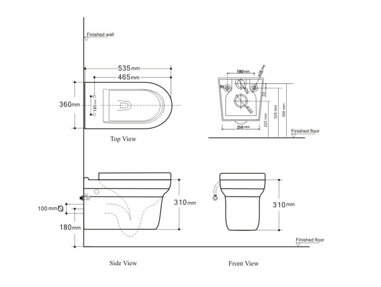 BEL BAGNO VELLA WALL HUNG PAN GLOSS WHITE