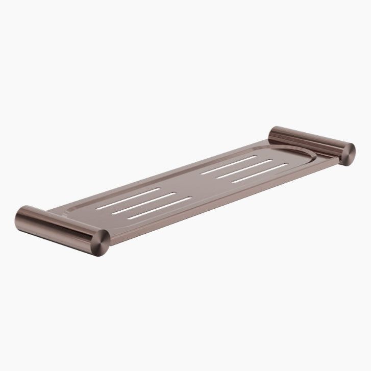 NERO MECCA METAL SHOWER SHELF 395MM BRUSHED BRONZE