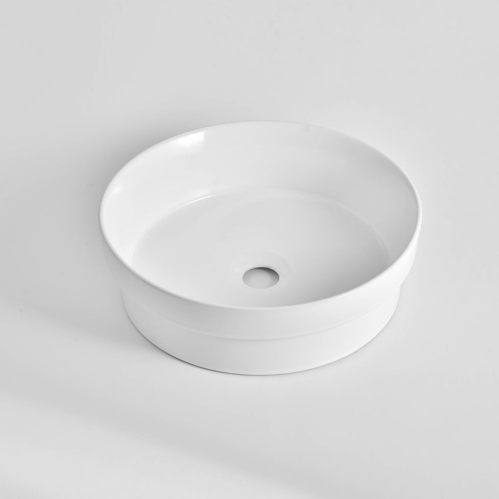 CLAYA ROUND SEMI INSET BASIN GLOSS WHITE 400MM