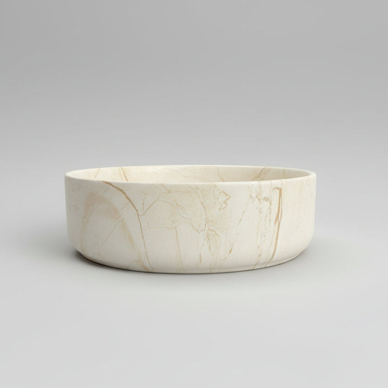 CLAYA ROUND ABOVE COUNTER BASIN MATTE STONE MARBLE LOOK 400MM