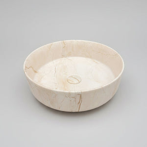 CLAYA ROUND ABOVE COUNTER BASIN MATTE STONE MARBLE LOOK 400MM