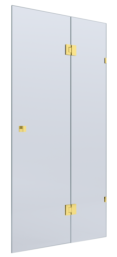 BELLA VISTA VALENTINA FRAMELESS PIVOT FRONT ONLY SHOWER SCREEN SHINY GOLD