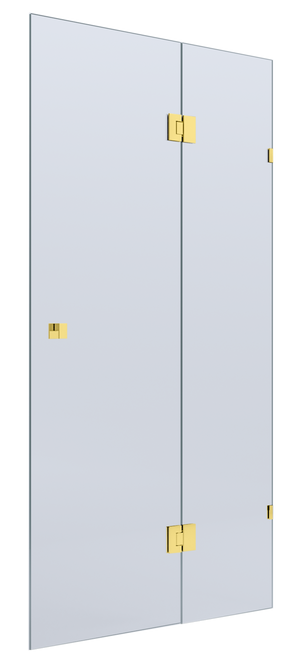 BELLA VISTA VALENTINA FRAMELESS PIVOT FRONT ONLY SHOWER SCREEN SHINY GOLD