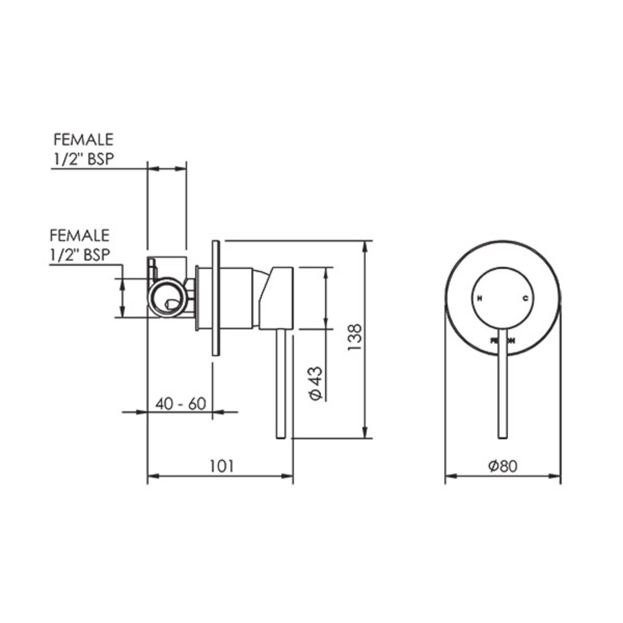 FELTON LINEA SHOWER MIXER CHROME