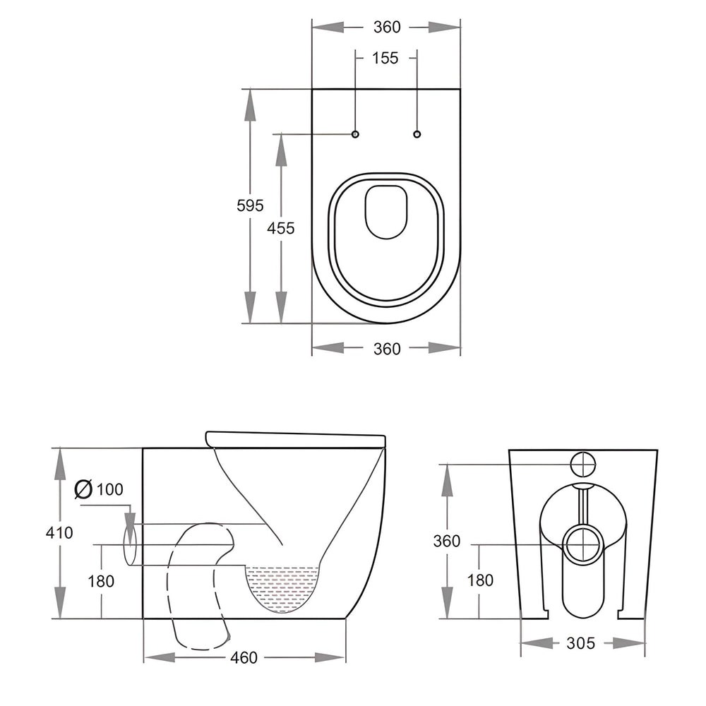 VITO VEX WALL FACED TOILET PAN WITH R&T IN WALL CISTERN PACKAGE GLOSS WHITE