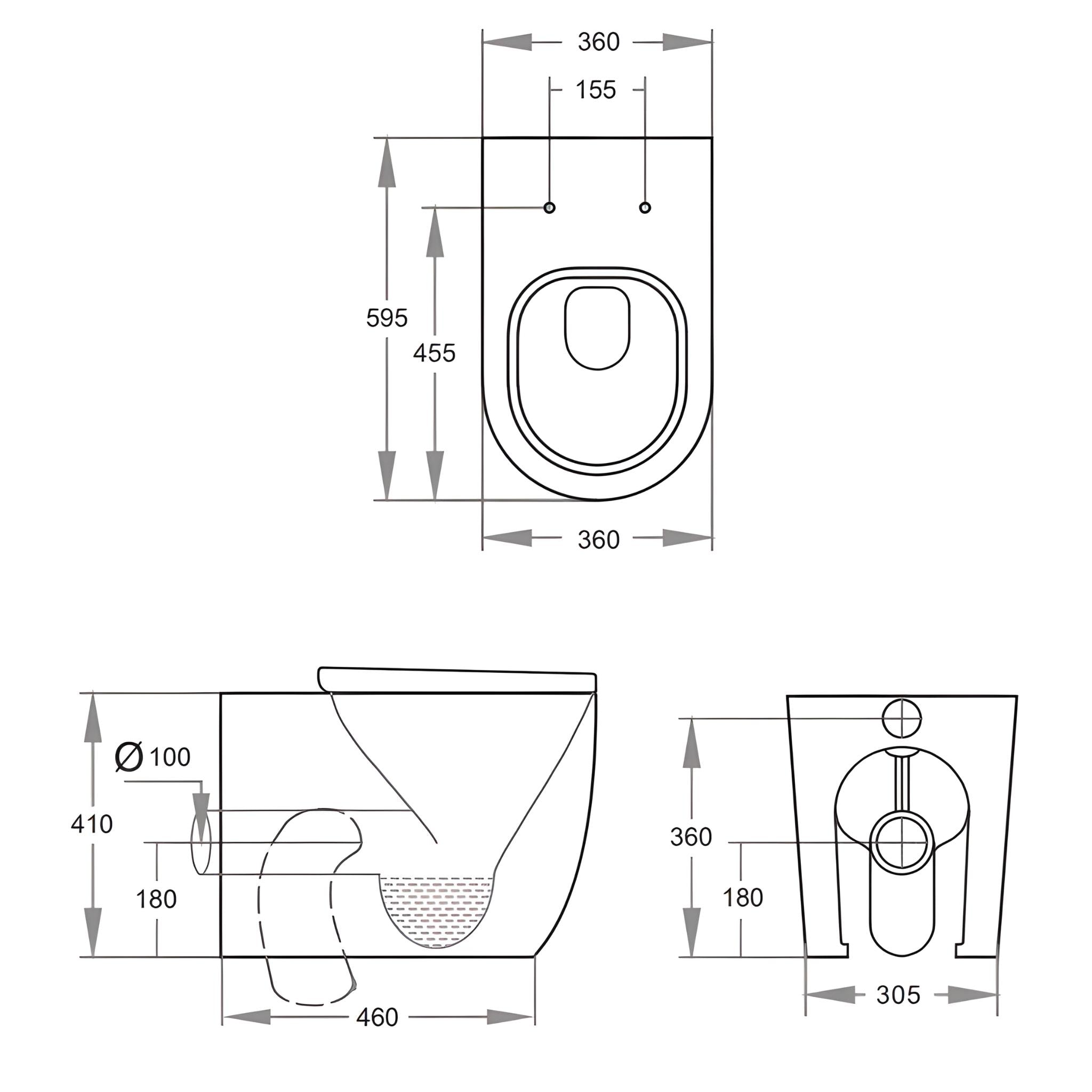 VITO VEX WALL FACED TOILET PAN WITH R&T IN WALL CISTERN PACKAGE GLOSS WHITE