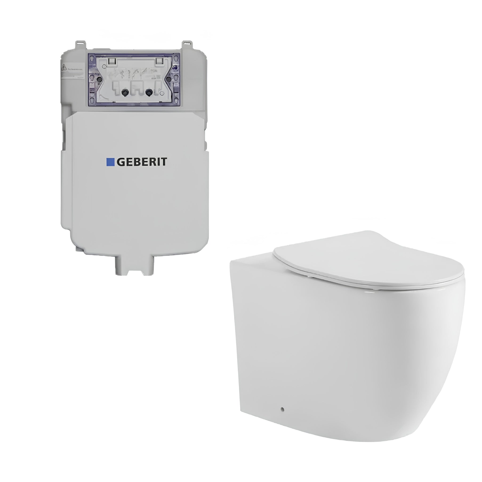 VITO VEX WALL FACED TOILET SUITE WITH GEBERIT IN WALL CISTERN PACKAGE GLOSS WHITE