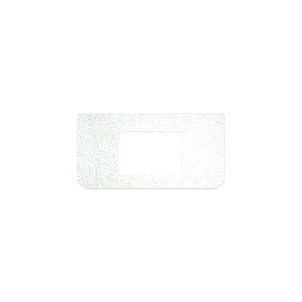 FIENZA SNOWFLAKE CURVED SOLID SURFACE BENCHTOP WITH SINGLE UNDERMOUNT BASIN HOLE (AVAILABLE IN 750MM, 900MM, 1200MM AND 1500MM)