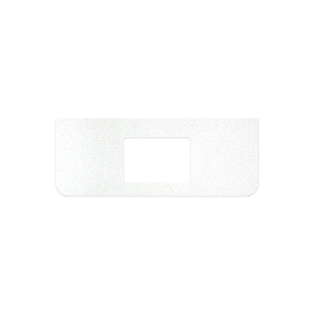 FIENZA SNOWFLAKE CURVED SOLID SURFACE BENCHTOP WITH SINGLE UNDERMOUNT BASIN HOLE (AVAILABLE IN 750MM, 900MM, 1200MM AND 1500MM)
