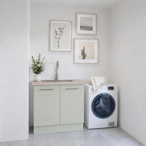 TIMBERLINE LAMINEX SOFT OAK VELOUR SINGLE BOWL LAUNDRY LAMINATE BENCHTOP
