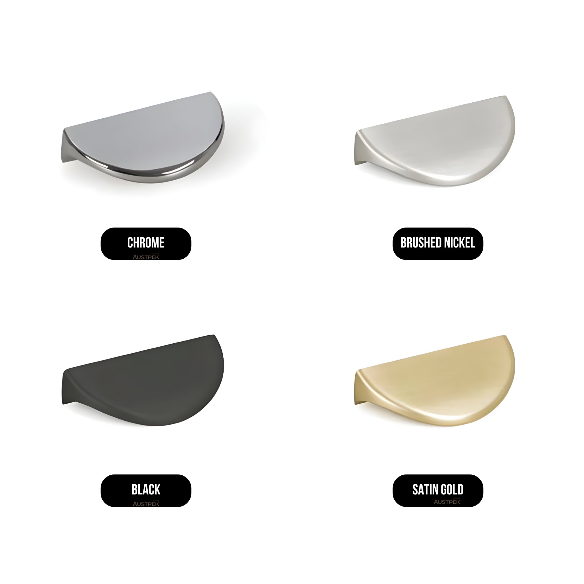 TIMBERLINE SOLID LIP HANDLE BLACK (AVAILABLE IN 50MM AND 178MM)
