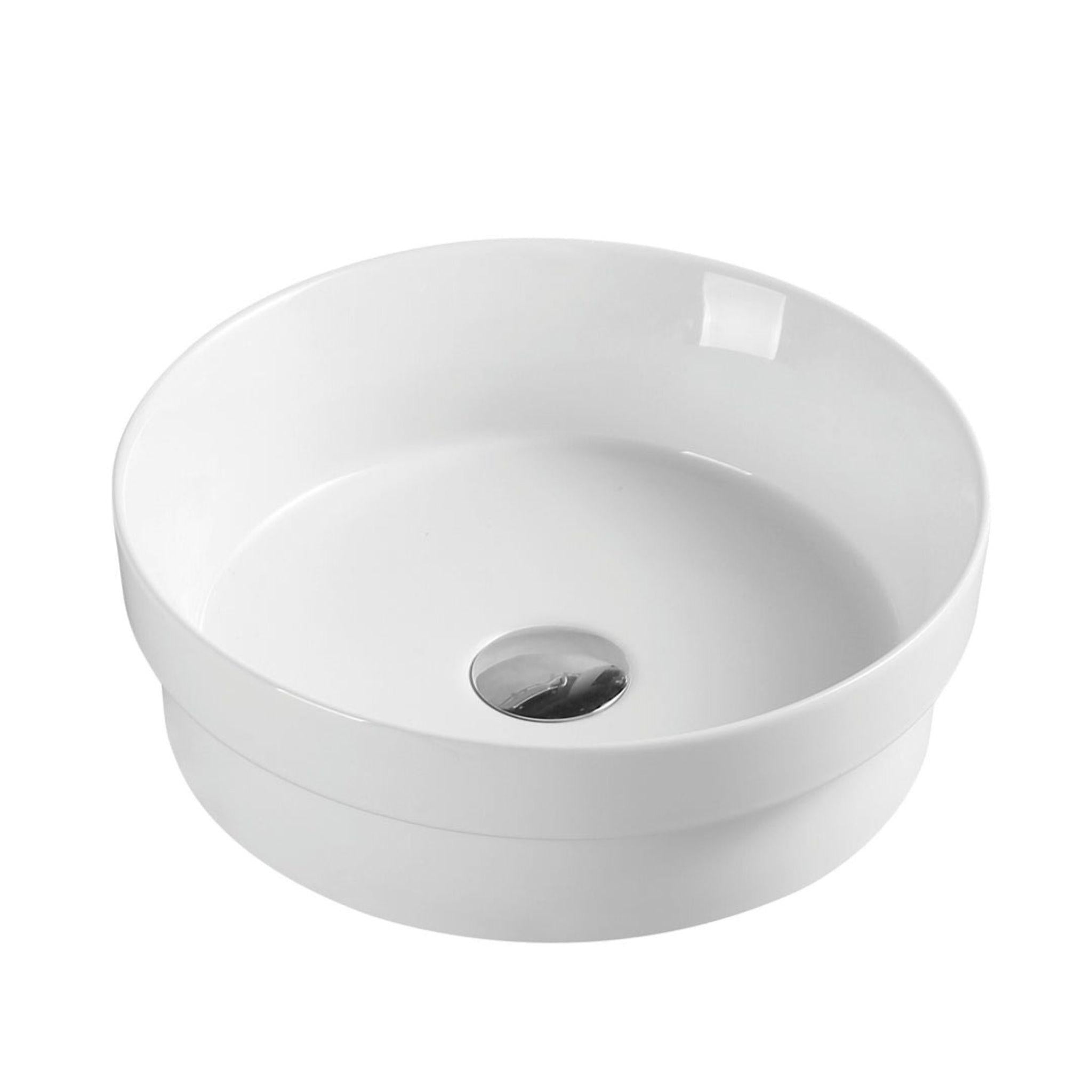 MERCIO SPIN ROUND ABOVE COUNTER BASIN GLOSS WHITE 360MM