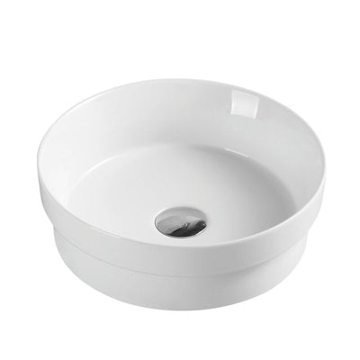 MERCIO SPIN ROUND ABOVE COUNTER BASIN GLOSS WHITE 360MM