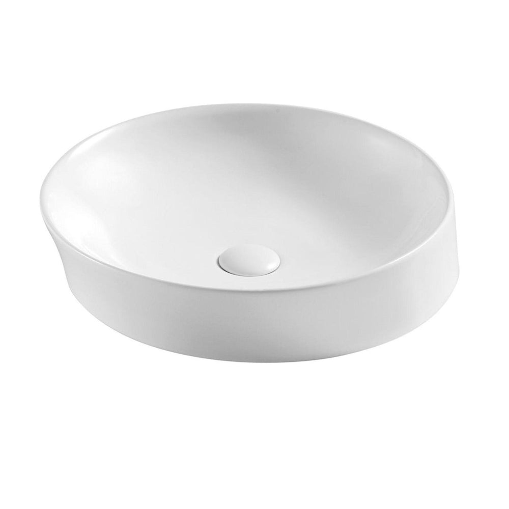 MERCIO SPIN ROUND ABOVE COUNTER BASINS GLOSS WHITE 400MM