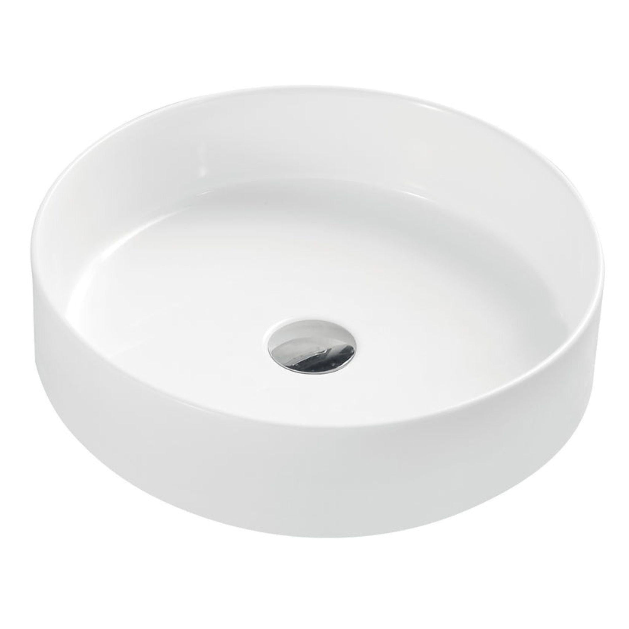 MERCIO SPIN ROUND ABOVE COUNTER BASINS GLOSS WHITE 120MM