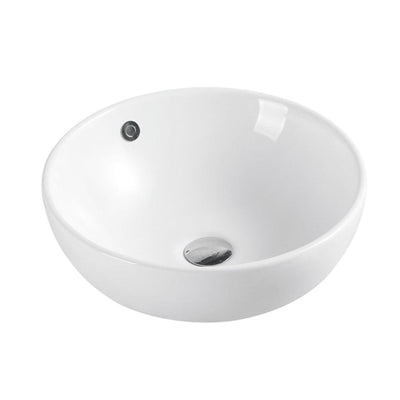 MERCIO SPIN ROUND ABOVE COUNTER BASIN GLOSS WHITE 435MM