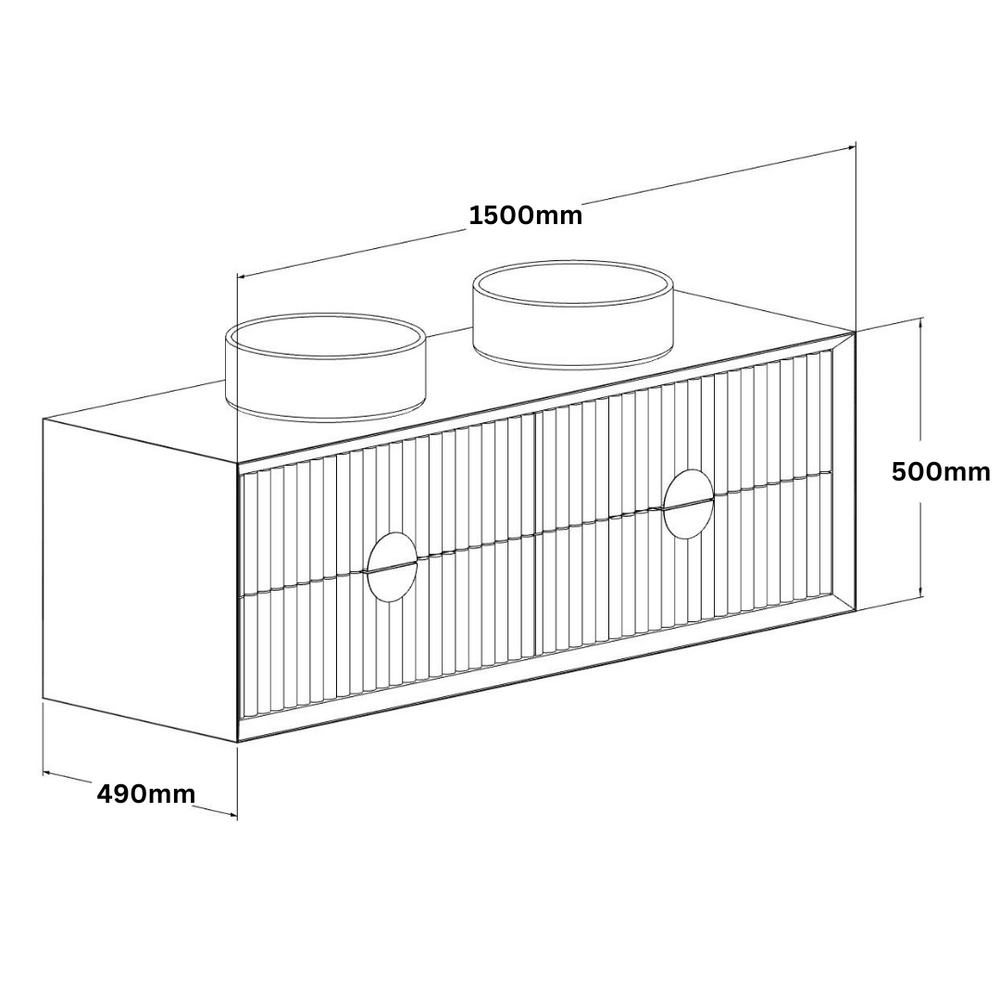 JR BESPOKE SPOKE SOLID TIMBER CUSTOM WALL HUNG VANITY (ALL SIZING)