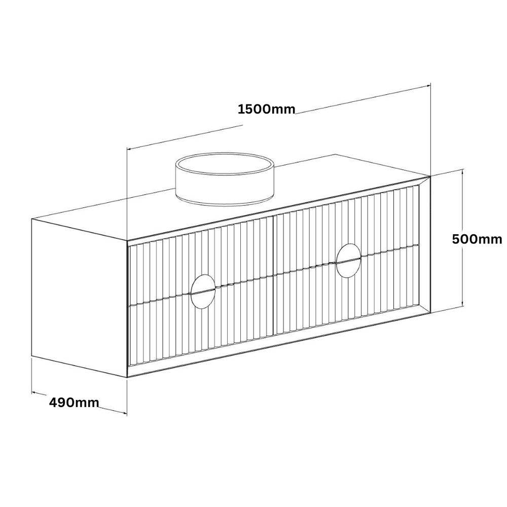 JR BESPOKE SPOKE SOLID TIMBER CUSTOM WALL HUNG VANITY (ALL SIZING)