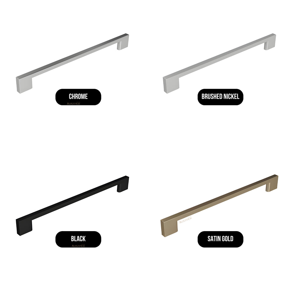 TIMBERLINE SQUARE HANDLE BRUSHED NICKEL (AVAILABLE IN 224MM AND 352MM)
