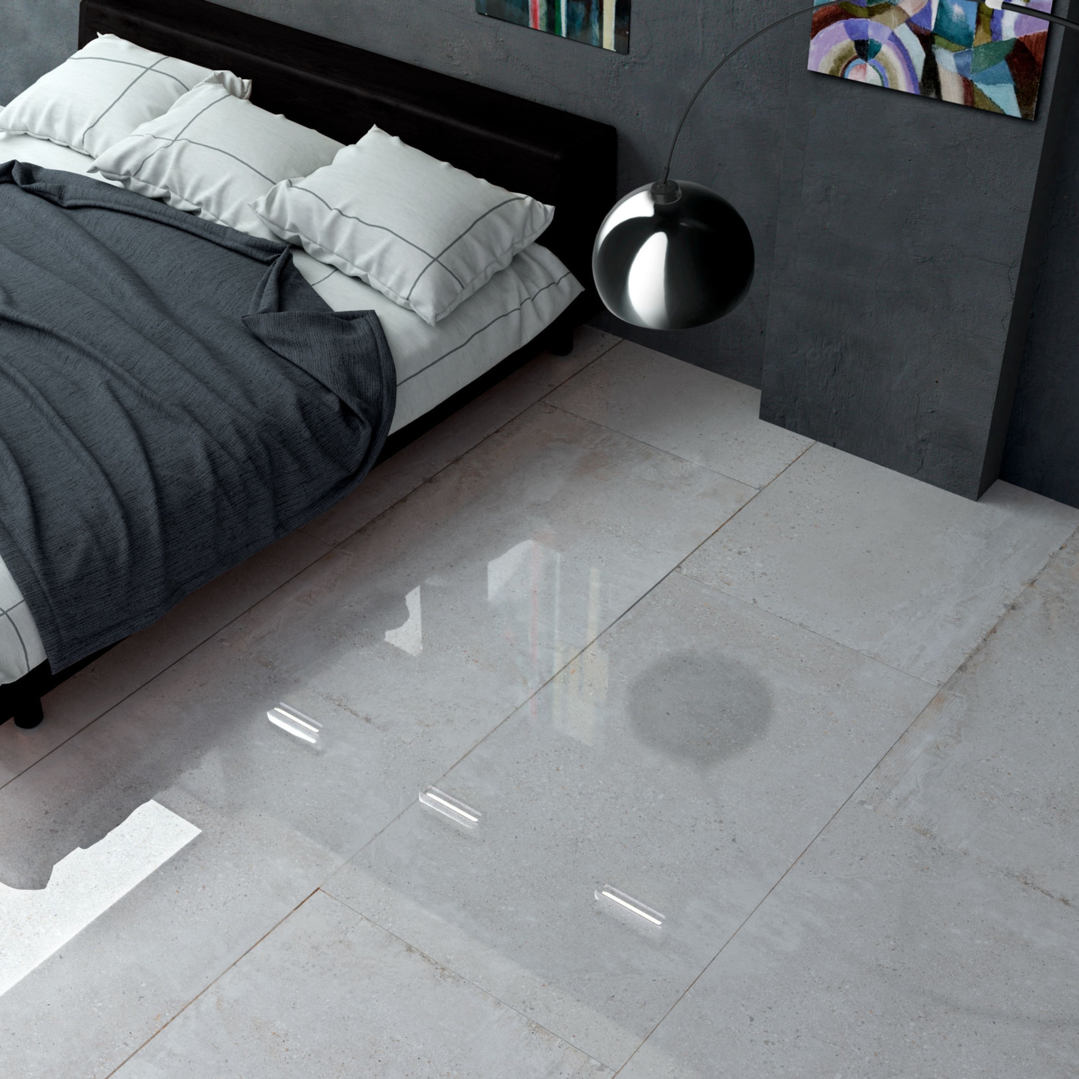 EVERSTONE STONE CEMENT WHITE MATTE 1200X600MM RECTANGULAR TILE (PER BOX)
