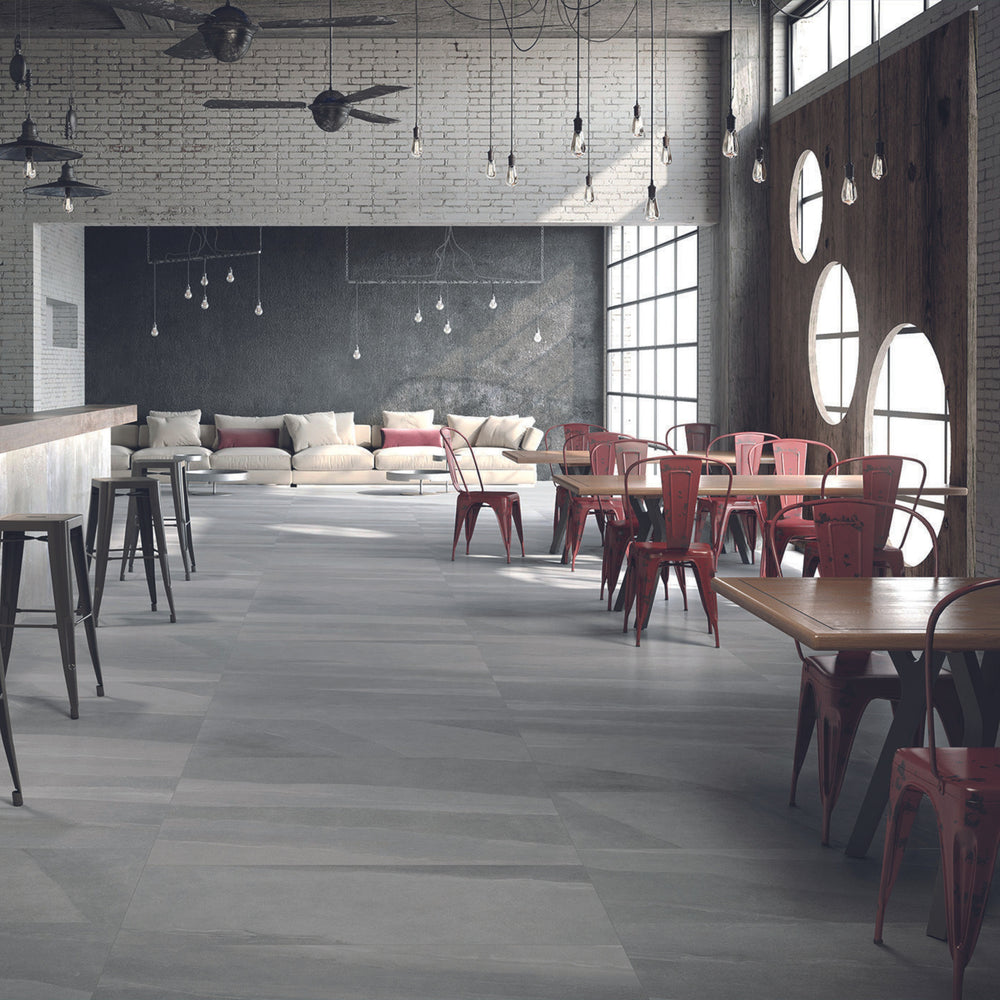 EVERSTONE STONE MOOD DARK GREY MATTE 1200X600MM RECTANGULAR TILE (PER BOX)