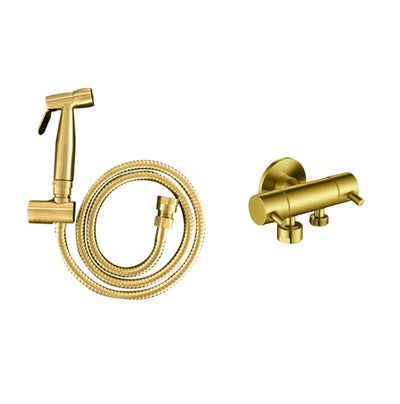 LINKWARE TRIGGER SPRAY WITH REINFORCED HOSE AND DUAL MINI CISTERN COCK 1200MM GOLD