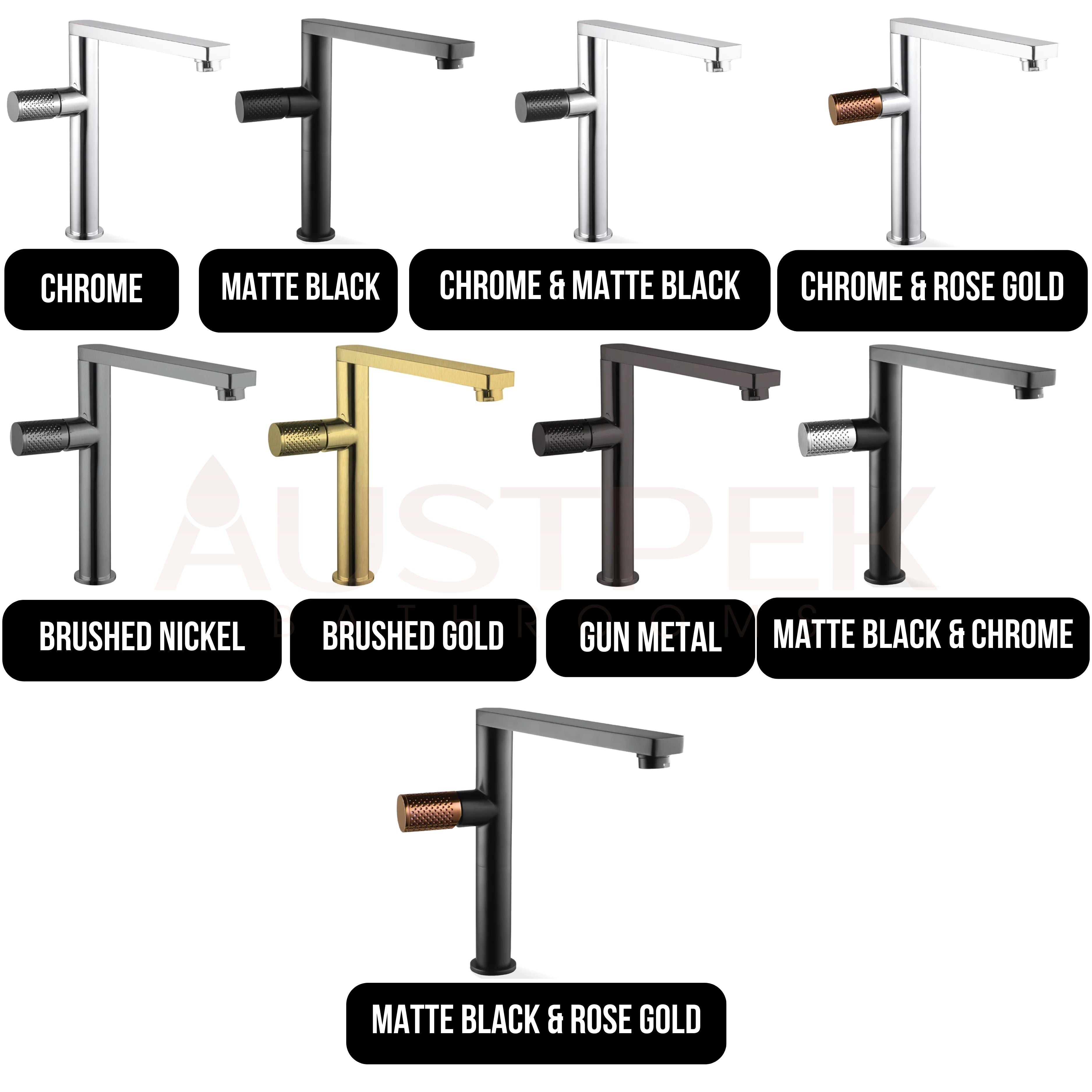 LINKWARE GABE SINK MIXER 250MM CHROME AND MATTE BLACK