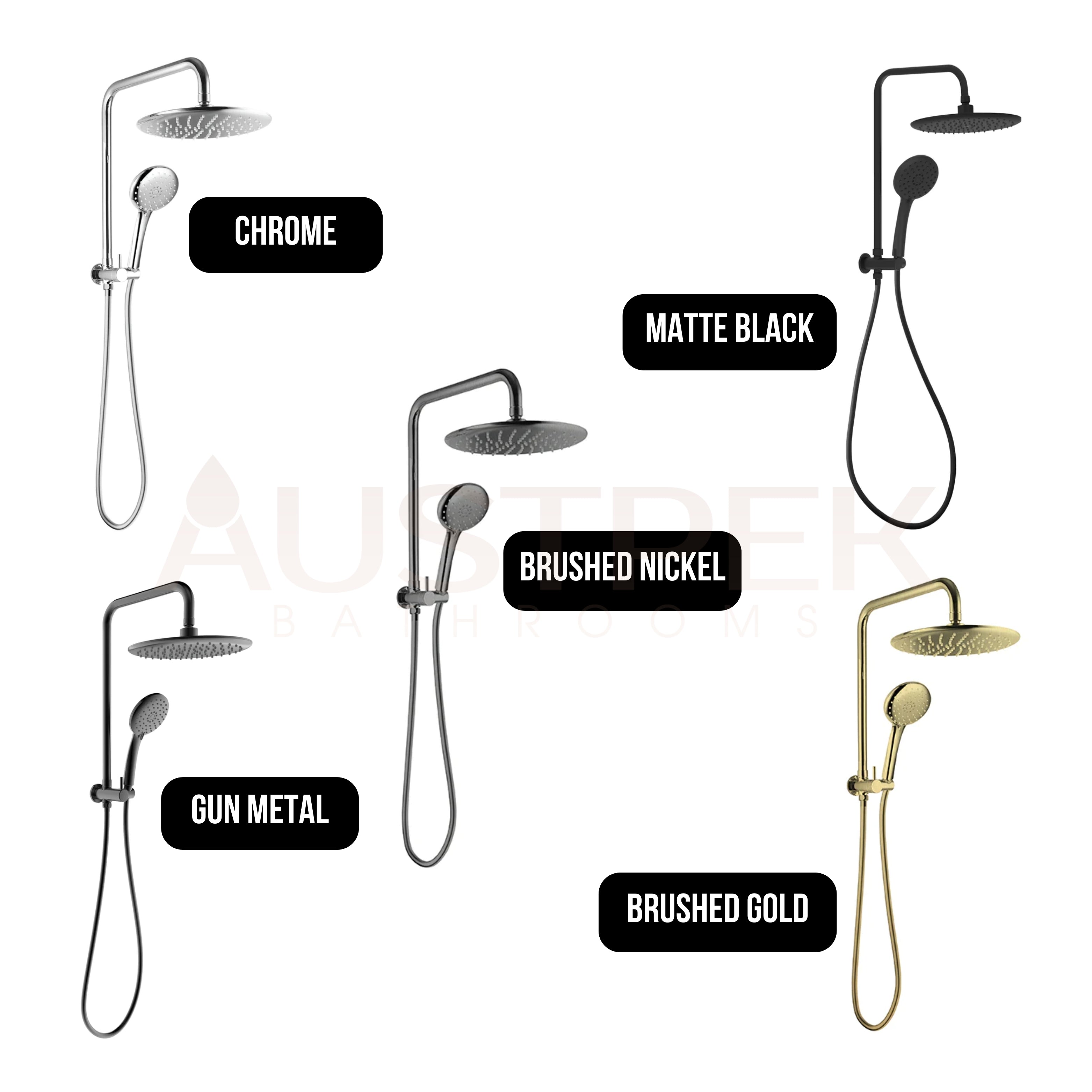 LINKWARE LOUI TWIN SHOWER GUN METAL