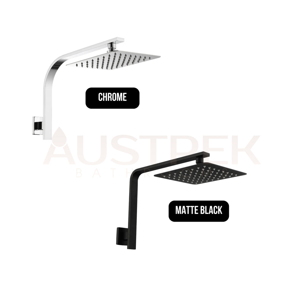 LINKWARE LIBERTY GOOSENECK SHOWER 200MM MATTE BLACK