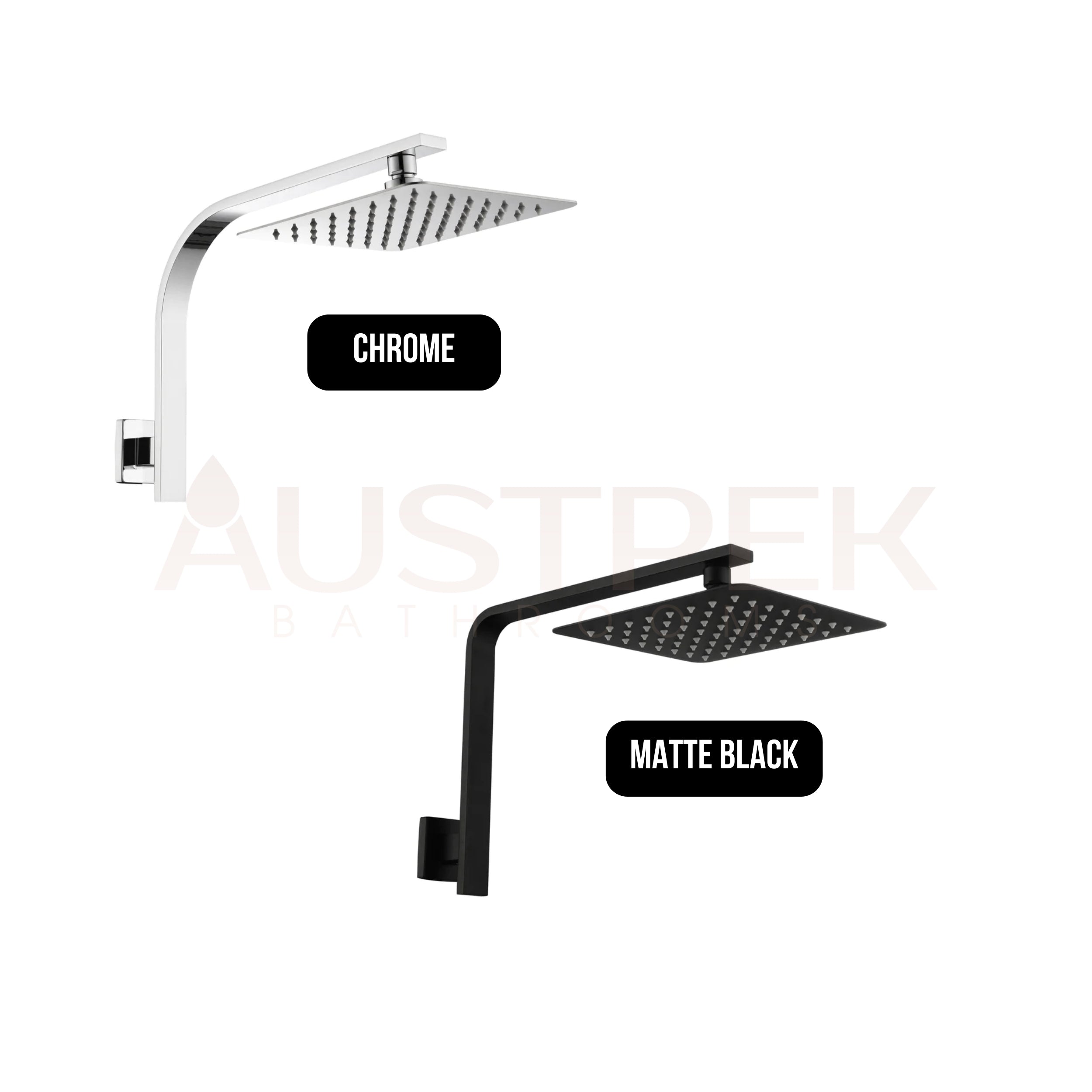 LINKWARE LIBERTY GOOSENECK SHOWER 200MM MATTE BLACK