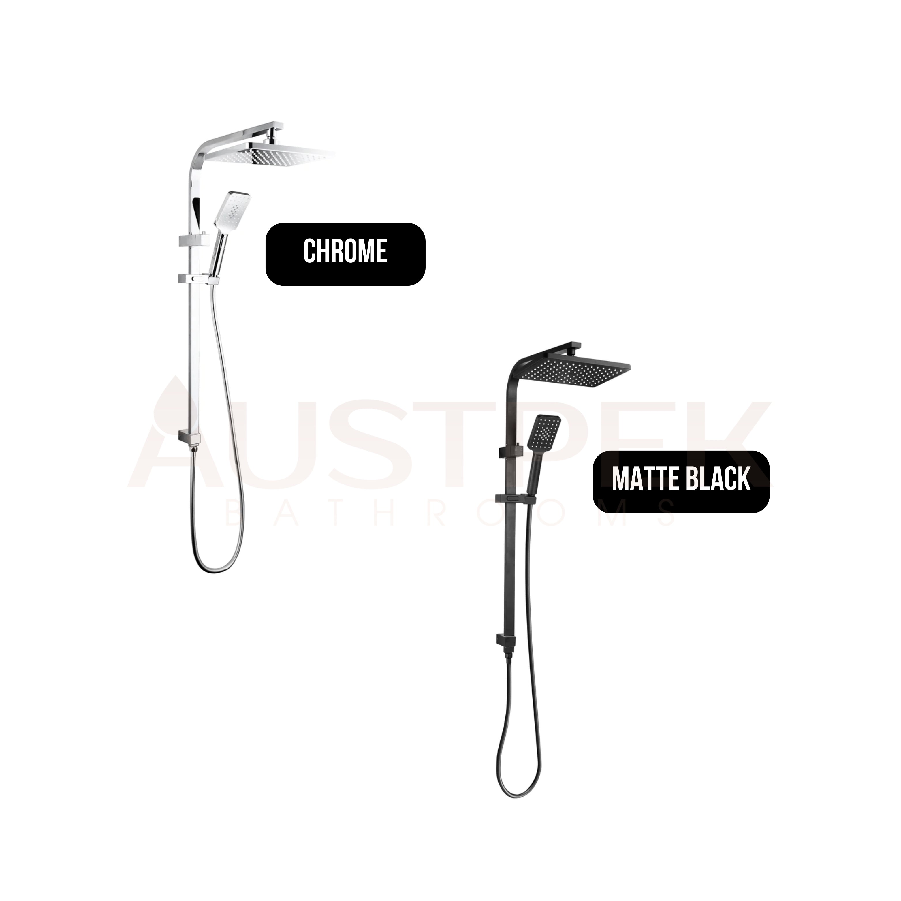 LINKWARE LIBERTY TWIN SHOWER WITH RAIL SYSTEM MATTE BLACK