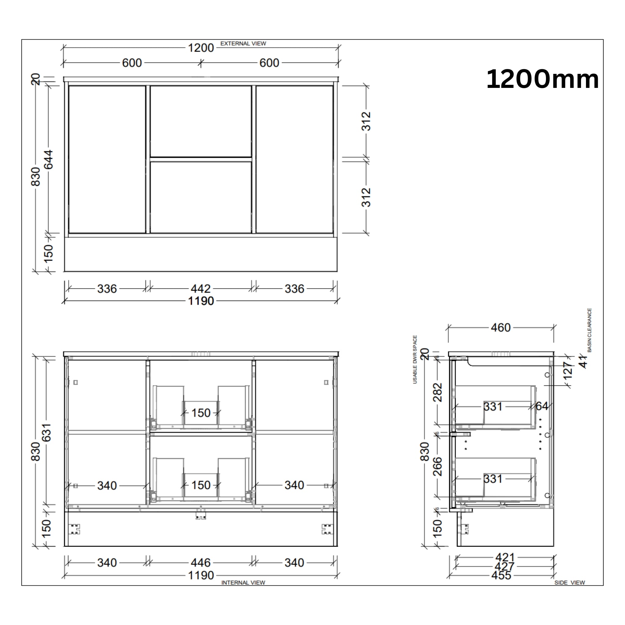 TIMBERLINE TAKANO CUSTOM FLOOR STANDING VANITY (ALL SIZING)