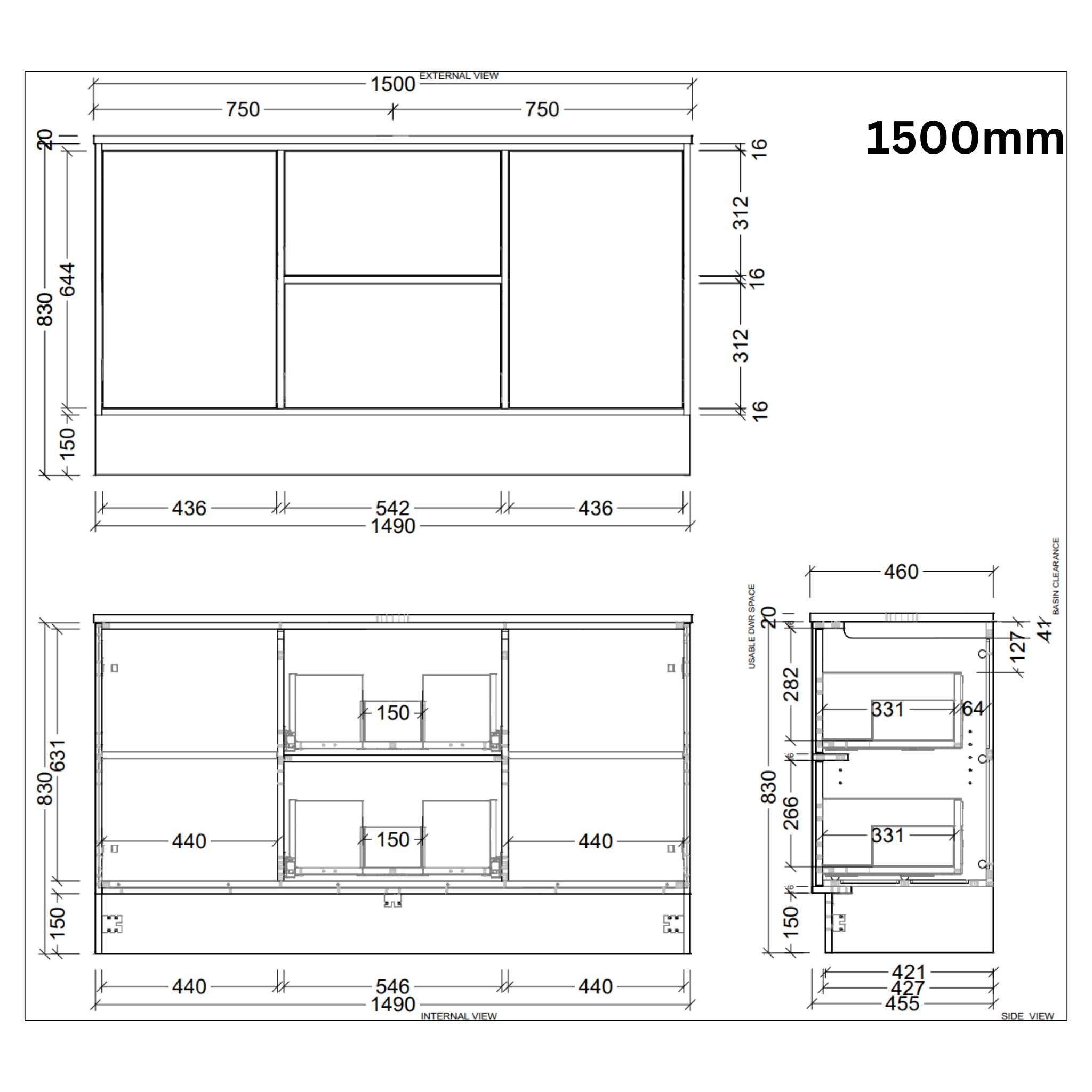 TIMBERLINE TAKANO CUSTOM FLOOR STANDING VANITY (ALL SIZING)