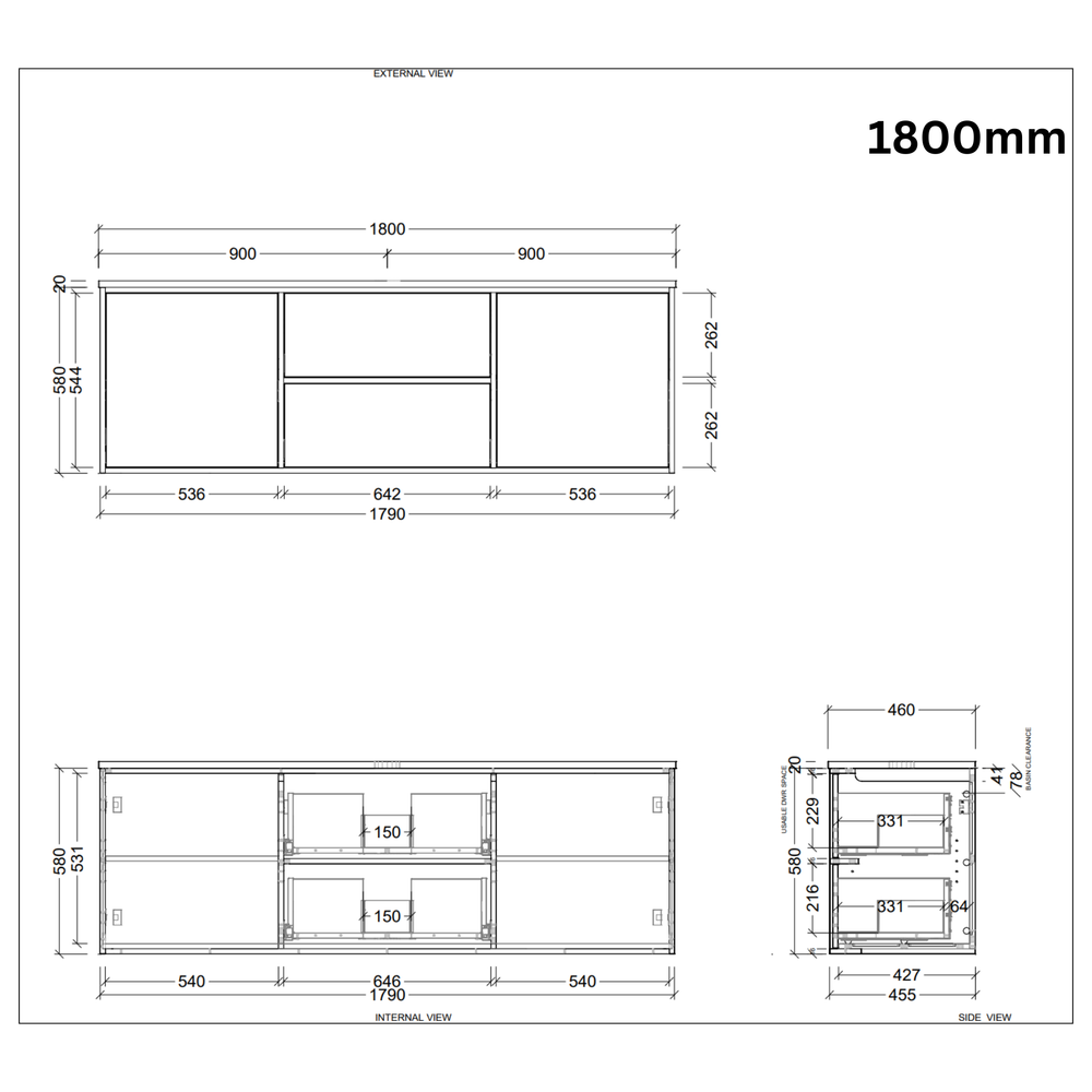 TIMBERLINE TAKANO CUSTOM WALL HUNG VANITY (ALL SIZING)