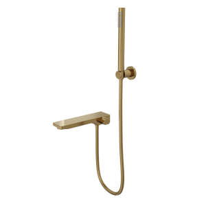 Linsol Tara Bath Spout with Diverter and Hand Shower 234mm Brushed Brass