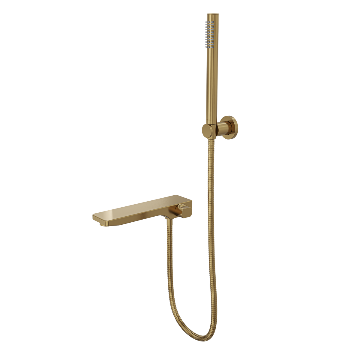 Linsol Tara Bath Spout with Diverter and Hand Shower 234mm Brushed Brass