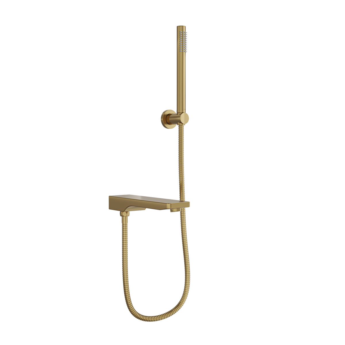 LINSOL TARA BATH SPOUT WITH DIVERTER AND HAND SHOWER 234MM BRUSHED BRASS
