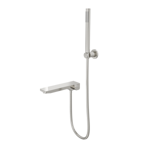 Linsol Tara Bath Spout with Diverter and Hand Shower 234mm Brushed Nickel